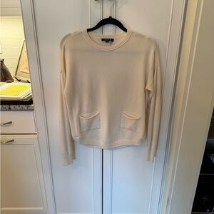 CHARLIE B Cream Crew Neck Sweater with Soft Knit optional turtleneck